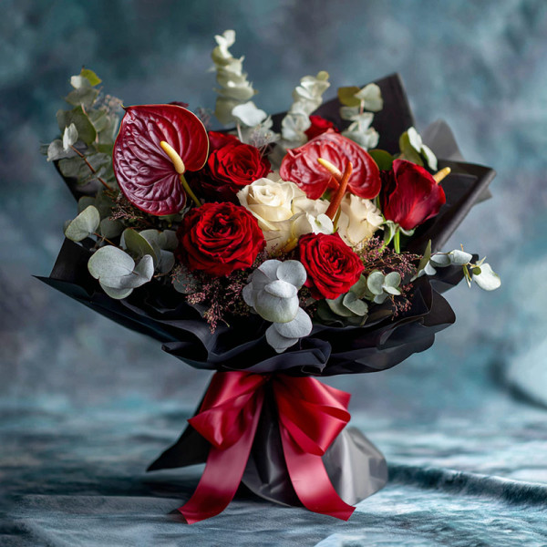 「熾印」— 紅玫瑰與紅掌的永恆之約​​